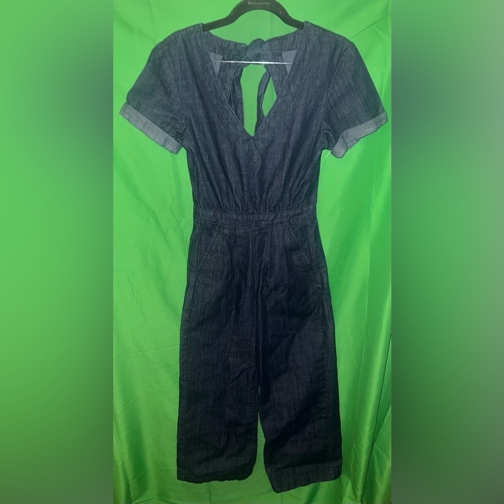 ASOS Denim Jumpsuit with Keyhole Back size 0 - Picture 2 of 7